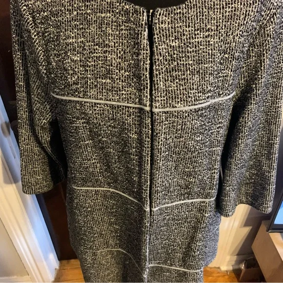 Cabi Black and White Textured Oversized Shacket Womens LARGE - Picture 3 of 10